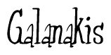 The image is a stylized text or script that reads 'Galanakis' in a cursive or calligraphic font.