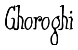 The image is a stylized text or script that reads 'Ghoroghi' in a cursive or calligraphic font.