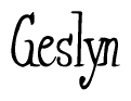 The image contains the word 'Geslyn' written in a cursive, stylized font.