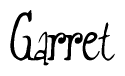 The image contains the word 'Garret' written in a cursive, stylized font.