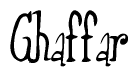 The image contains the word 'Ghaffar' written in a cursive, stylized font.