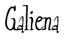 The image is a stylized text or script that reads 'Galiena' in a cursive or calligraphic font.