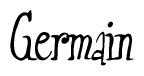The image is of the word Germain stylized in a cursive script.