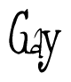 The image is of the word Gay stylized in a cursive script.