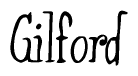 The image is of the word Gilford stylized in a cursive script.