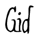 The image is of the word Gid stylized in a cursive script.