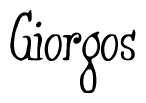 The image is a stylized text or script that reads 'Giorgos' in a cursive or calligraphic font.