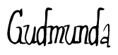 The image contains the word 'Gudmunda' written in a cursive, stylized font.
