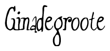 The image contains the word 'Ginadegroote' written in a cursive, stylized font.
