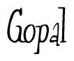 The image is a stylized text or script that reads 'Gopal' in a cursive or calligraphic font.