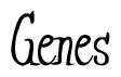 The image is of the word Genes stylized in a cursive script.