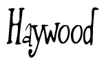 The image contains the word 'Haywood' written in a cursive, stylized font.