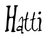 The image is a stylized text or script that reads 'Hatti' in a cursive or calligraphic font.
