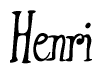 The image is of the word Henri stylized in a cursive script.