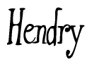 The image is of the word Hendry stylized in a cursive script.