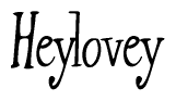 The image contains the word 'Heylovey' written in a cursive, stylized font.