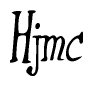 The image is a stylized text or script that reads 'Hjmc' in a cursive or calligraphic font.