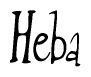 The image contains the word 'Heba' written in a cursive, stylized font.