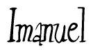 The image is a stylized text or script that reads 'Imanuel' in a cursive or calligraphic font.
