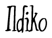 The image is of the word Ildiko stylized in a cursive script.