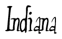 The image is a stylized text or script that reads 'Indiana' in a cursive or calligraphic font.