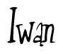 The image is a stylized text or script that reads 'Iwan' in a cursive or calligraphic font.