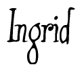 The image is a stylized text or script that reads 'Ingrid' in a cursive or calligraphic font.