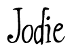 The image is a stylized text or script that reads 'Jodie' in a cursive or calligraphic font.