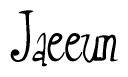 The image is of the word Jaeeun stylized in a cursive script.