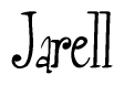   The image is of the word Jarell stylized in a cursive script. 