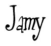 The image contains the word 'Jamy' written in a cursive, stylized font.