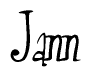 The image is of the word Jann stylized in a cursive script.