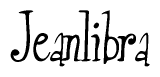The image contains the word 'Jeanlibra' written in a cursive, stylized font.