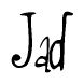 The image is a stylized text or script that reads 'Jad' in a cursive or calligraphic font.