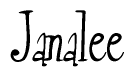 The image is of the word Janalee stylized in a cursive script.