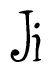 The image contains the word 'Ji' written in a cursive, stylized font.