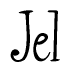 The image contains the word 'Jel' written in a cursive, stylized font.