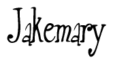 The image is of the word Jakemary stylized in a cursive script.