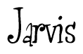 The image is a stylized text or script that reads 'Jarvis' in a cursive or calligraphic font.