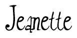 The image is a stylized text or script that reads 'Jeanette' in a cursive or calligraphic font.