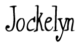 The image is a stylized text or script that reads 'Jockelyn' in a cursive or calligraphic font.
