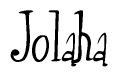 The image contains the word 'Jolaha' written in a cursive, stylized font.