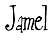 The image contains the word 'Jamel' written in a cursive, stylized font.