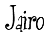 The image is of the word Jairo stylized in a cursive script.