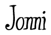 The image contains the word 'Jonni' written in a cursive, stylized font.