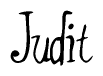 The image contains the word 'Judit' written in a cursive, stylized font.