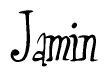The image is of the word Jamin stylized in a cursive script.
