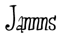 The image contains the word 'Jannns' written in a cursive, stylized font.