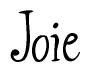 The image is of the word Joie stylized in a cursive script.