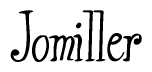 The image contains the word 'Jomiller' written in a cursive, stylized font.